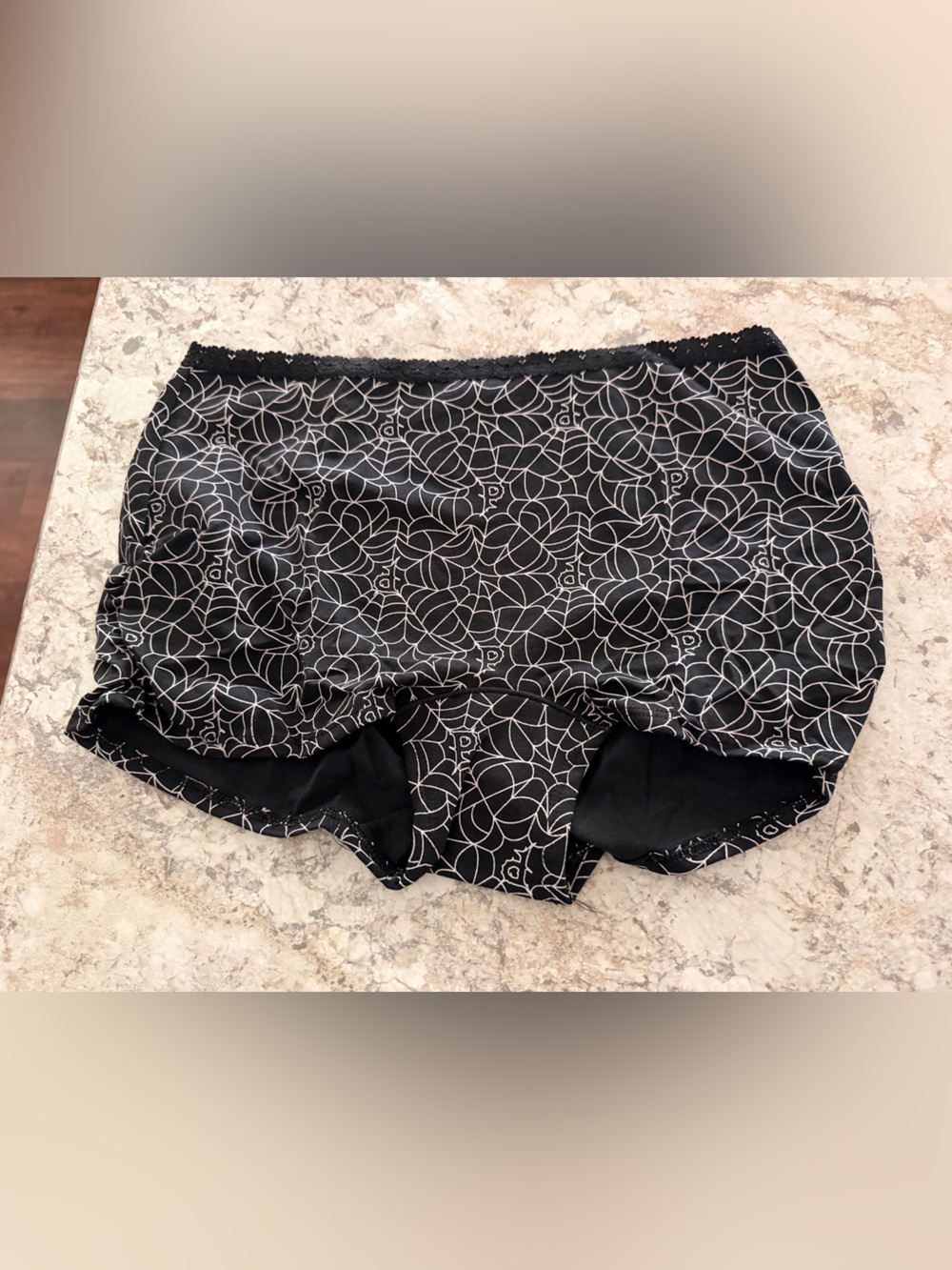 VS PINK Cotton Dorm Boyshort Panty Spiderwebs NWT Large